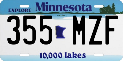MN license plate 355MZF