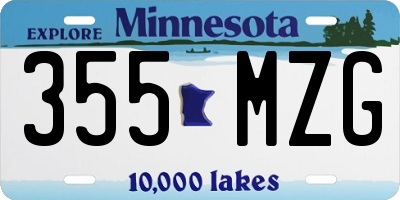 MN license plate 355MZG