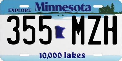 MN license plate 355MZH