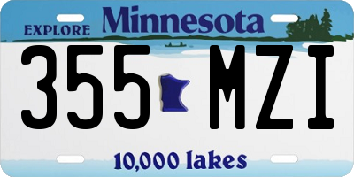 MN license plate 355MZI