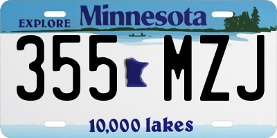 MN license plate 355MZJ