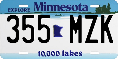 MN license plate 355MZK