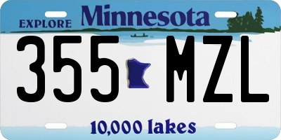 MN license plate 355MZL