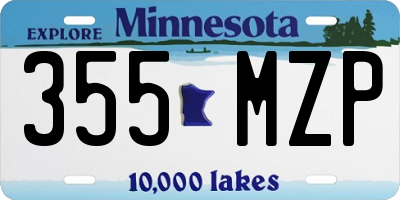 MN license plate 355MZP