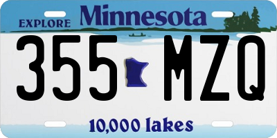 MN license plate 355MZQ
