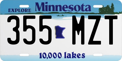 MN license plate 355MZT