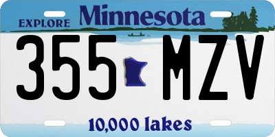 MN license plate 355MZV