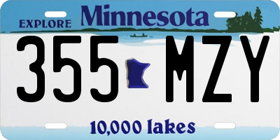 MN license plate 355MZY