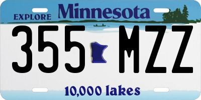 MN license plate 355MZZ