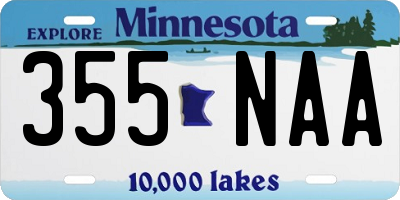 MN license plate 355NAA