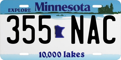 MN license plate 355NAC