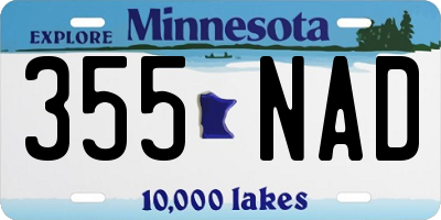 MN license plate 355NAD