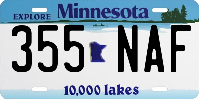 MN license plate 355NAF