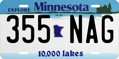 MN license plate 355NAG