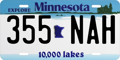 MN license plate 355NAH