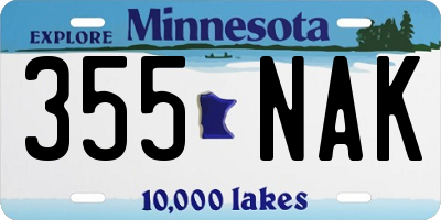 MN license plate 355NAK