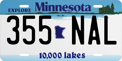 MN license plate 355NAL