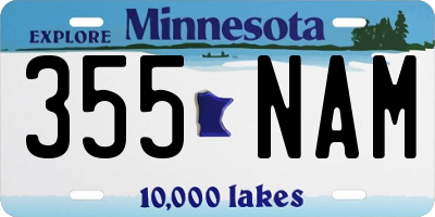 MN license plate 355NAM