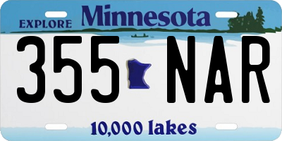 MN license plate 355NAR