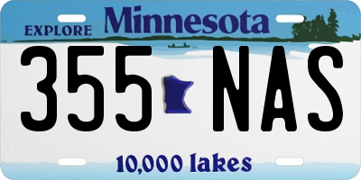 MN license plate 355NAS