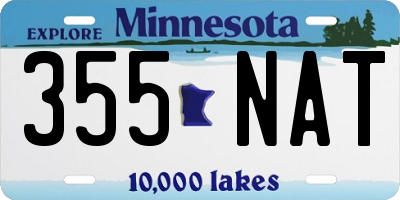 MN license plate 355NAT