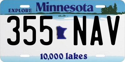 MN license plate 355NAV