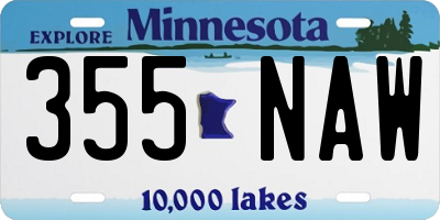 MN license plate 355NAW