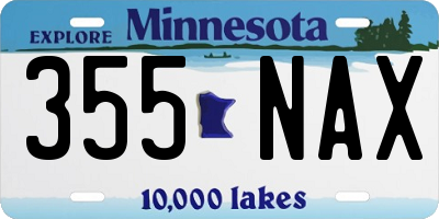MN license plate 355NAX