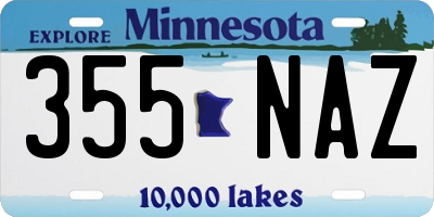 MN license plate 355NAZ
