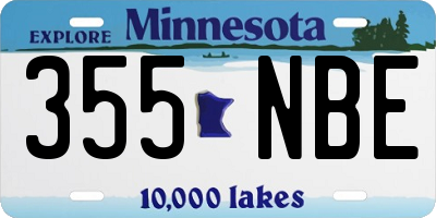 MN license plate 355NBE