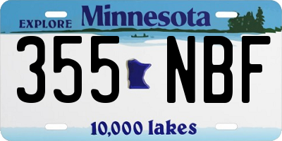 MN license plate 355NBF