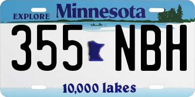 MN license plate 355NBH