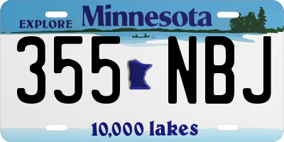 MN license plate 355NBJ