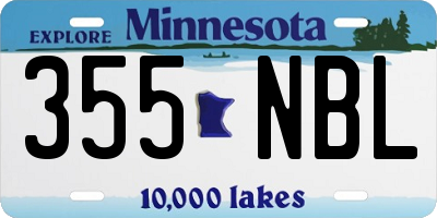 MN license plate 355NBL