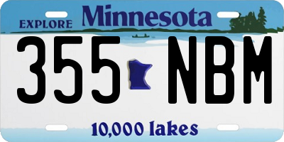 MN license plate 355NBM