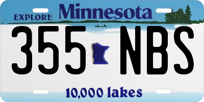 MN license plate 355NBS