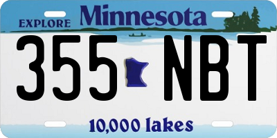 MN license plate 355NBT