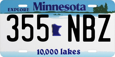 MN license plate 355NBZ