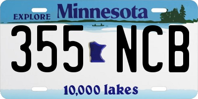 MN license plate 355NCB