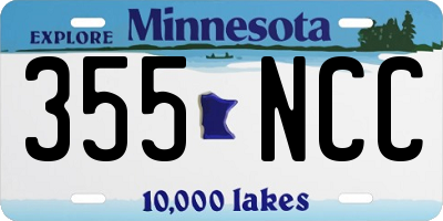 MN license plate 355NCC