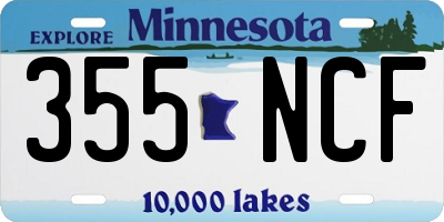 MN license plate 355NCF