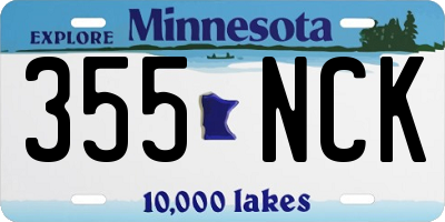 MN license plate 355NCK