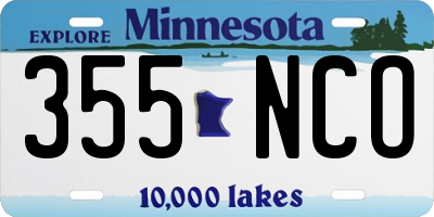 MN license plate 355NCO