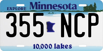 MN license plate 355NCP