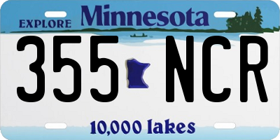 MN license plate 355NCR