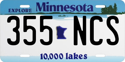 MN license plate 355NCS