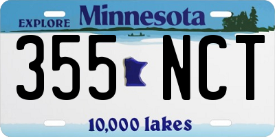 MN license plate 355NCT