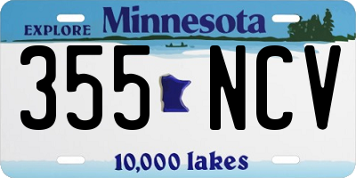 MN license plate 355NCV