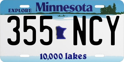 MN license plate 355NCY