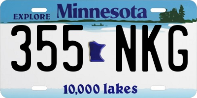 MN license plate 355NKG